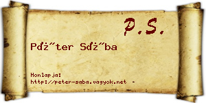 Péter Sába névjegykártya