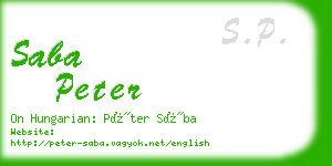 saba peter business card